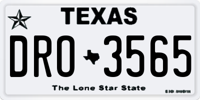 TX license plate DRO3565