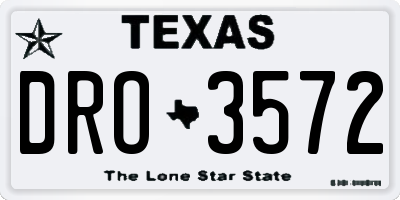 TX license plate DRO3572