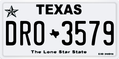 TX license plate DRO3579
