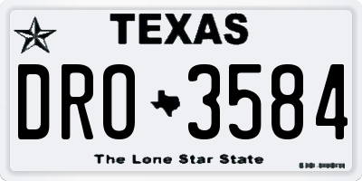TX license plate DRO3584