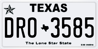 TX license plate DRO3585
