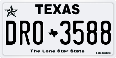 TX license plate DRO3588