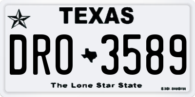TX license plate DRO3589