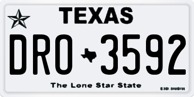 TX license plate DRO3592