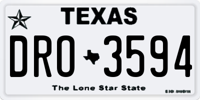 TX license plate DRO3594