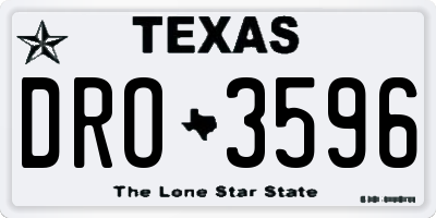 TX license plate DRO3596