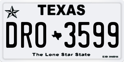 TX license plate DRO3599