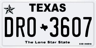 TX license plate DRO3607