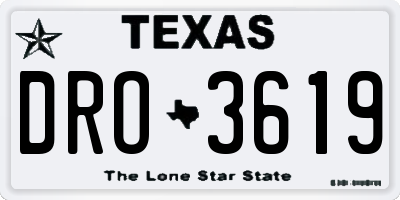 TX license plate DRO3619
