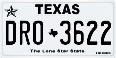 TX license plate DRO3622