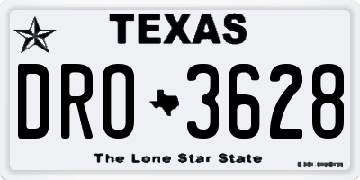TX license plate DRO3628
