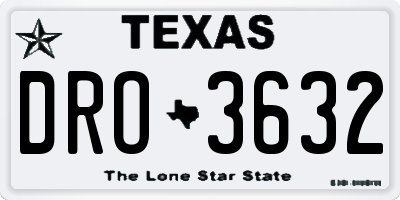 TX license plate DRO3632