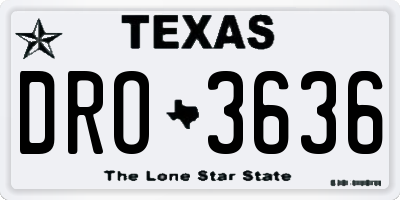 TX license plate DRO3636