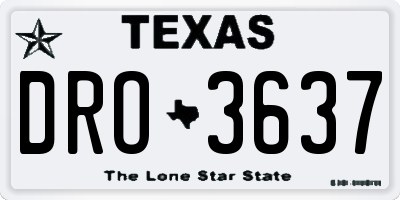 TX license plate DRO3637