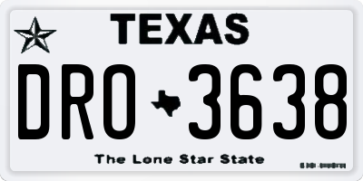 TX license plate DRO3638