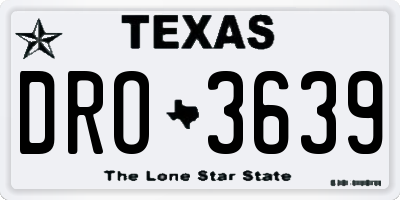 TX license plate DRO3639