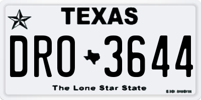 TX license plate DRO3644