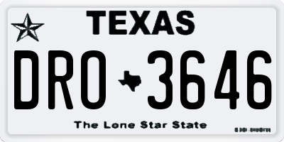 TX license plate DRO3646