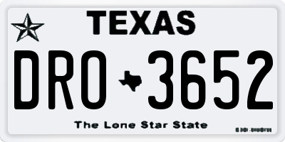 TX license plate DRO3652