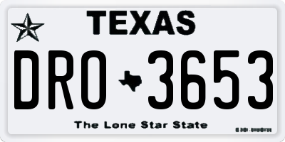 TX license plate DRO3653
