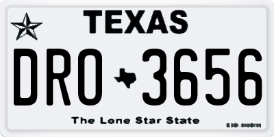 TX license plate DRO3656