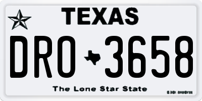 TX license plate DRO3658