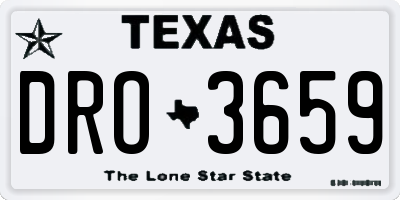 TX license plate DRO3659