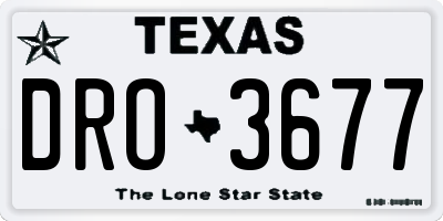TX license plate DRO3677
