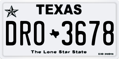 TX license plate DRO3678