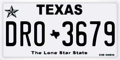 TX license plate DRO3679