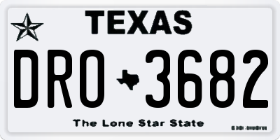 TX license plate DRO3682