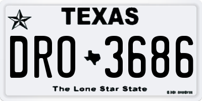TX license plate DRO3686