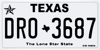 TX license plate DRO3687