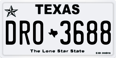 TX license plate DRO3688