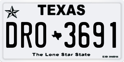 TX license plate DRO3691