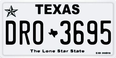 TX license plate DRO3695