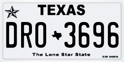 TX license plate DRO3696