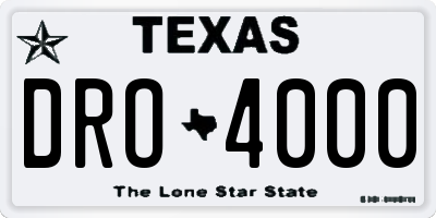 TX license plate DRO4000