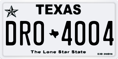 TX license plate DRO4004
