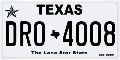 TX license plate DRO4008