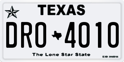 TX license plate DRO4010