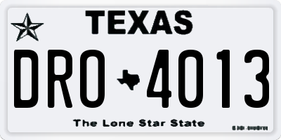 TX license plate DRO4013