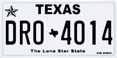 TX license plate DRO4014