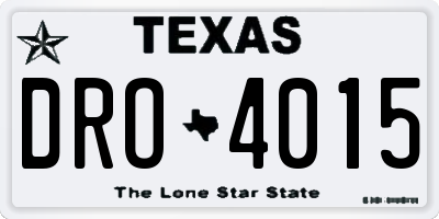 TX license plate DRO4015