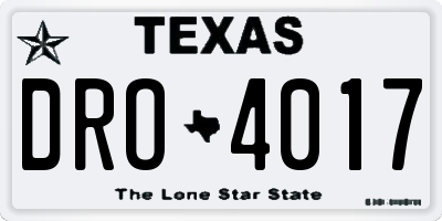 TX license plate DRO4017