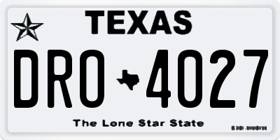TX license plate DRO4027
