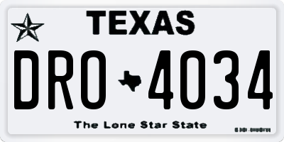 TX license plate DRO4034