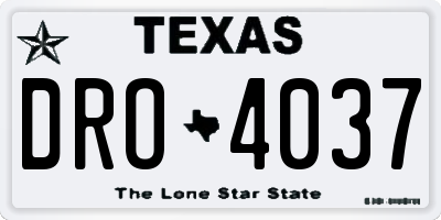 TX license plate DRO4037