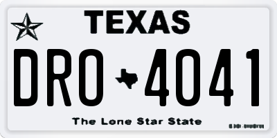 TX license plate DRO4041