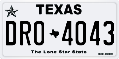 TX license plate DRO4043